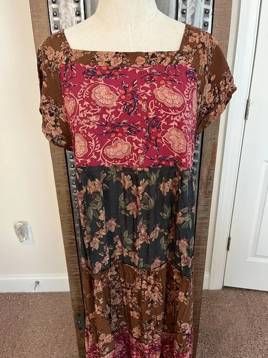 NWT Natural Life Berkley Maxi Dress in Mauve India Vines - M - Picture 6 of 14